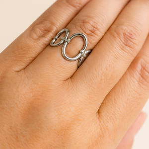 Anillo Círculos En Conexión Silver