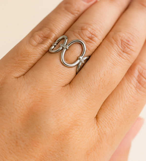 Anillo Círculos En Conexión Silver