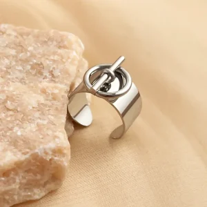 Anillo Retro Geometríco Plata