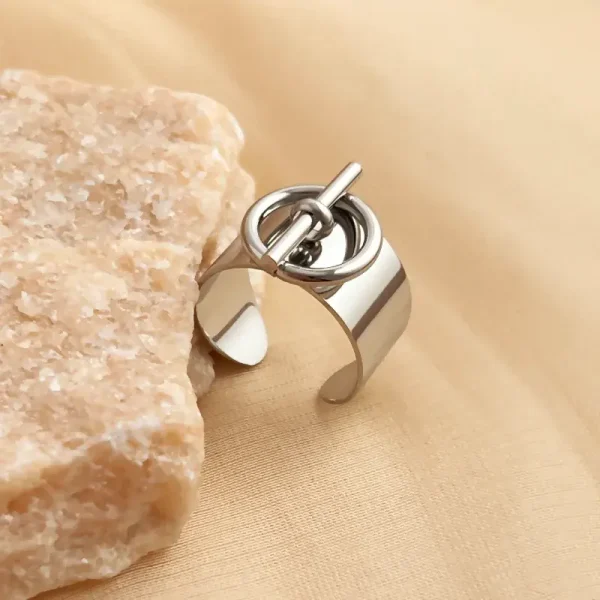 Anillo Retro Geometríco Plata