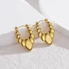 Arracadas Hojas Conectadas Doradas