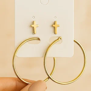 Arracadas y Cruz  - Set de Aretes