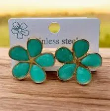 Aretes Flores de Luz Aqua