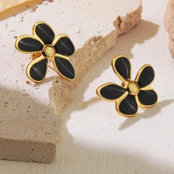 Aretes Flores de Luz Negro
