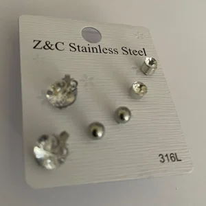 Set Aretes Plata - 3 Piezas
