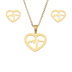 Set Corazón Latiendo - Aretes y Dije