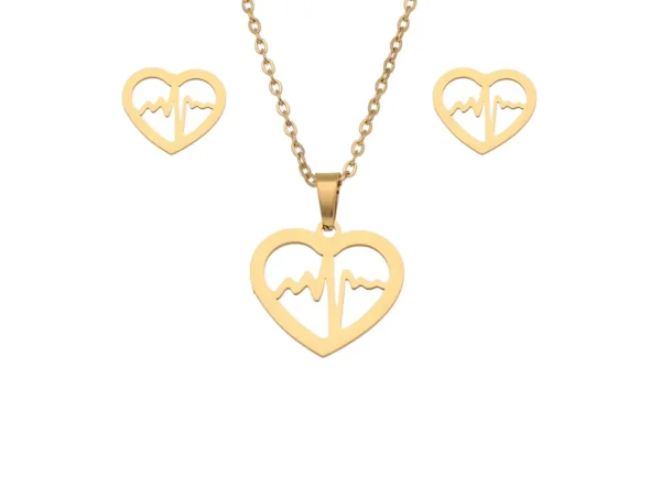 Set Corazón Latiendo - Aretes y Dije