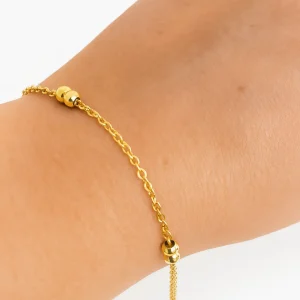 Pulsera Puntos Unidos Dorados