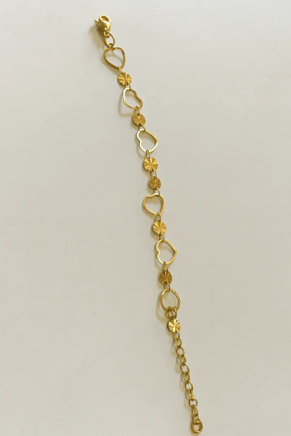 Pulsera Corazones Dorados