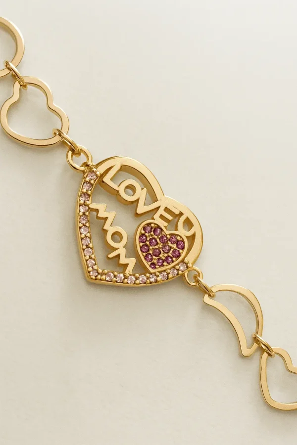 Pulsera Love Mom Dorada