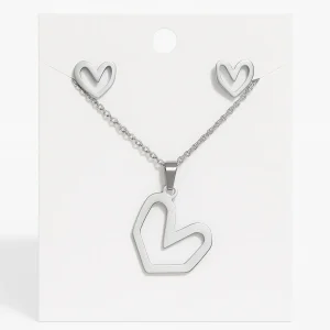 Duo Corazón - Aretes y Collar