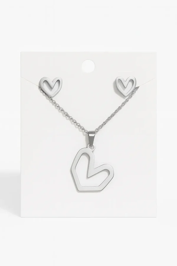 Duo Corazón - Aretes y Collar