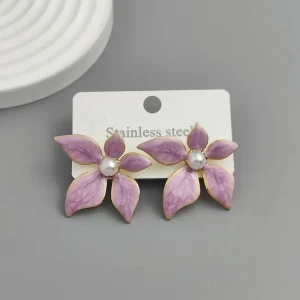 Aretes Flores Moradas