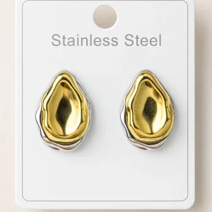 Aretes Gota Plata y Dorado
