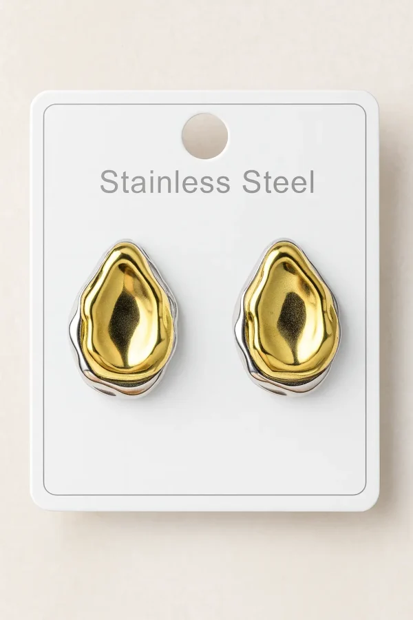 Aretes Gota Plata y Dorado