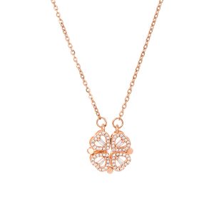 Collar Trebol Golden Rose