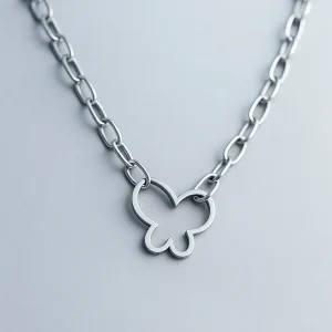 Collar Contorno Mariposa Plata