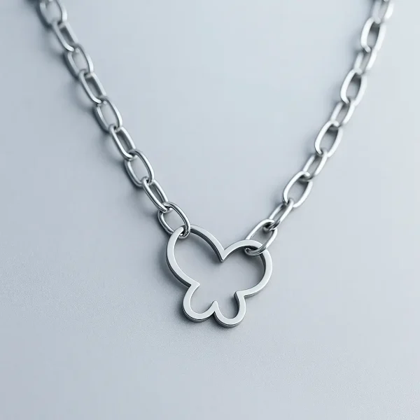 Collar Contorno Mariposa Plata