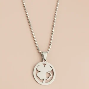 Collar Trebol 4 Hojas Plata