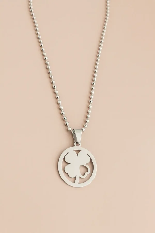 Collar Trebol 4 Hojas Plata