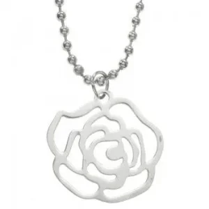 Collar Contorno Flor Plata