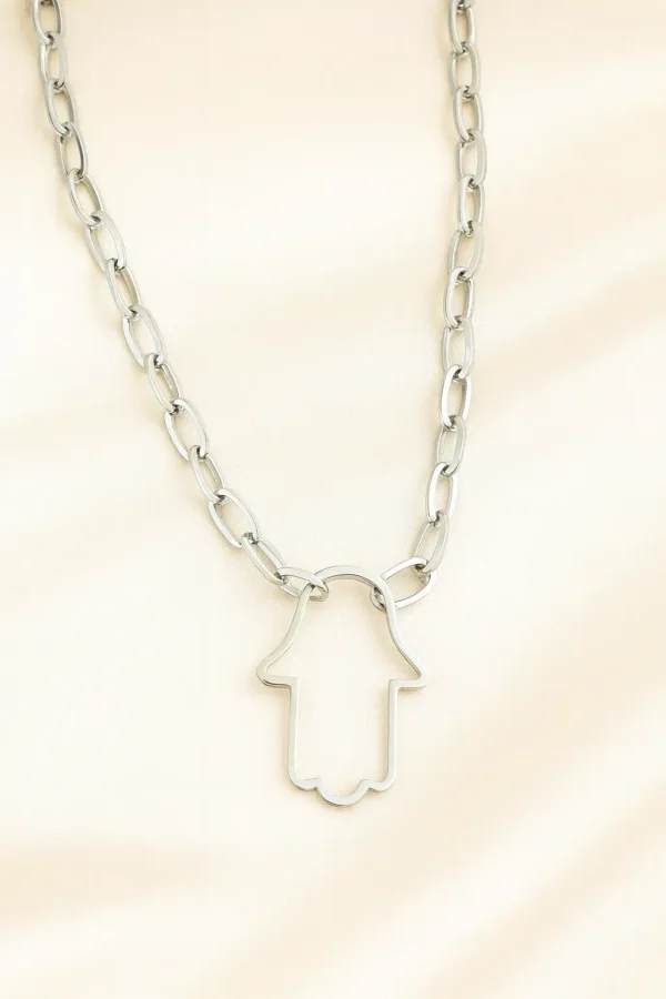 Collar Contorno Mano Fátima Plata