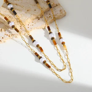 Collar Cuentas De Piedra