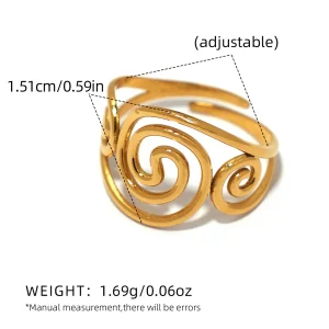 Anillo Espirales Dorados