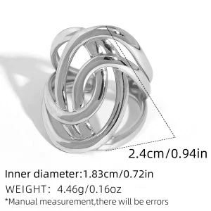 Anillo Circulos Conectados Plata