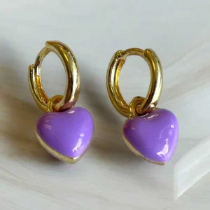 Arracada Corazón Morado