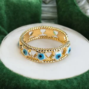 Anillo Ojo Turco Estrella Azul