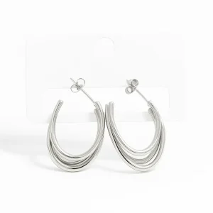 Arracadas Luna Sencilla Plata