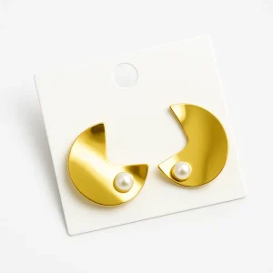 Aretes Media Luna Dorada