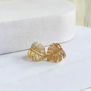 Aretes Hojitas Brillantes