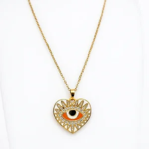 Collar Corazón Ojo Naranja