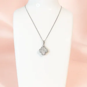 Collar Trebol Plata Brillante