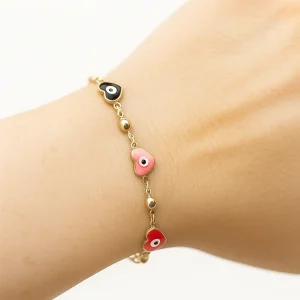 Pulsera Ojitos Corazones