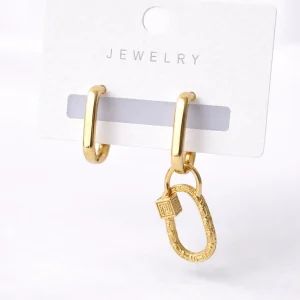 Arracada Dije Candado Dorado