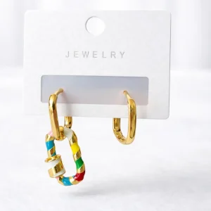 Arracada Dije Cerradura Dorado