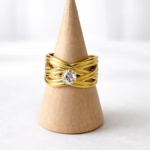 Anillo Doble Conexiones Dorado