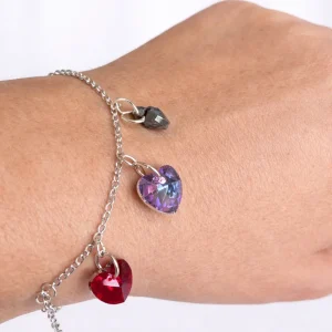 Pulsera Corazones Multiculor Plata